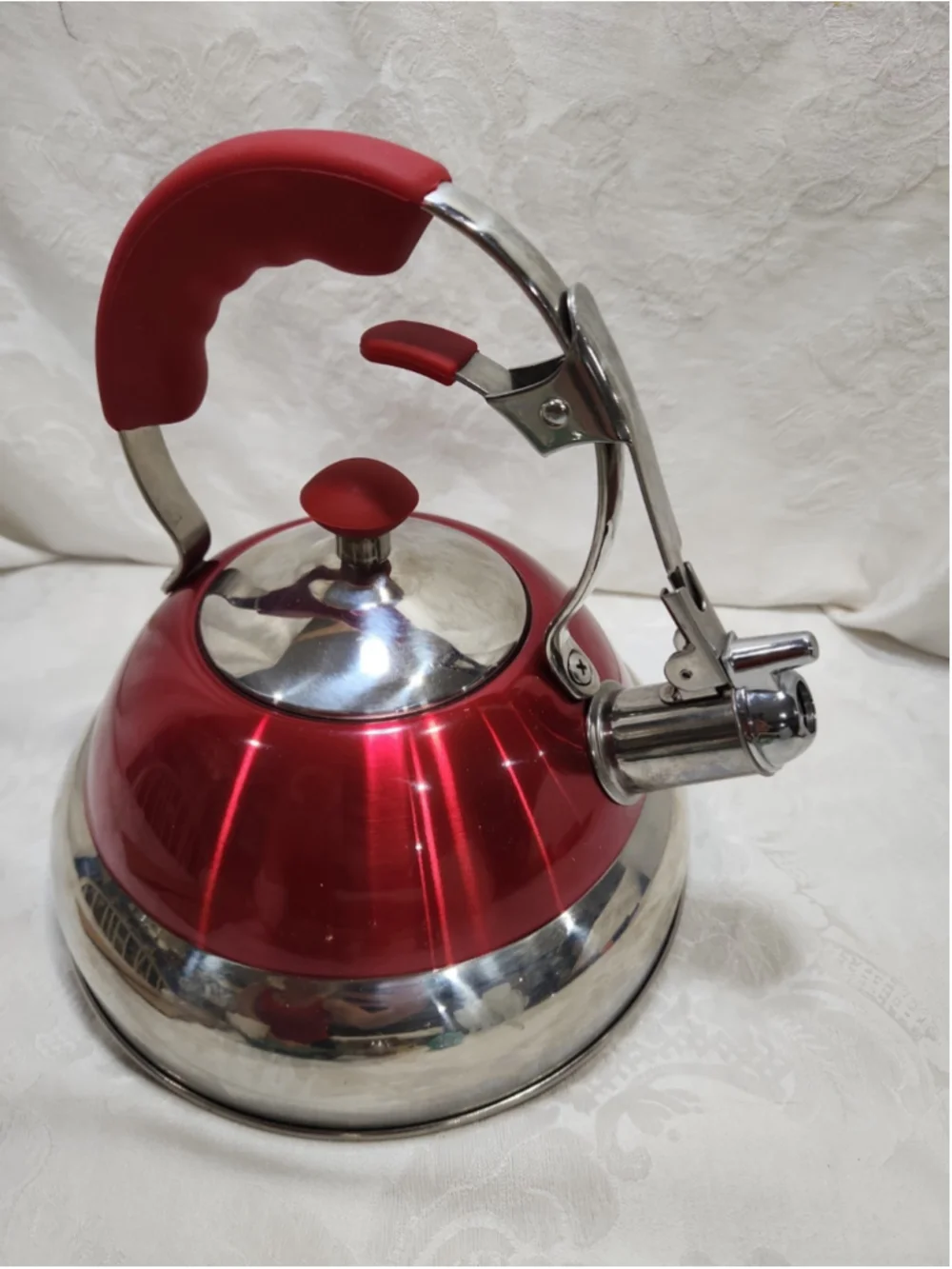 Vintage Whistling Tea Pot #T304 Stainless Steel 2.7qt,works On All Cooktops